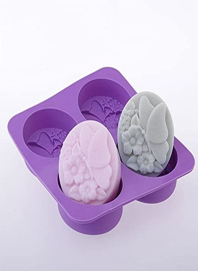 MATIN IMPEX Matin Silicone 4 Cavity Oval Butterfly Handmade Soap and Baking Mould (SSm084) - Image 3