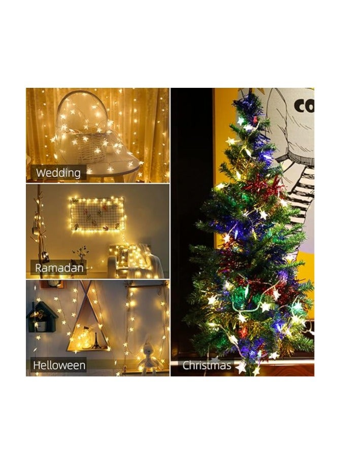 عام أضواء سلسلة نجوم بطول 10 أقدام و20 مصباح LED، أضواء جنية تعمل بالبطارية ومقاومة للماء، إضاءة متلألئة داخلية وخارجية، أضواء عيد الميلاد لتزيين غرفة النوم والحفلات والزفاف وشجرة عيد الميلاد. - Image 5
