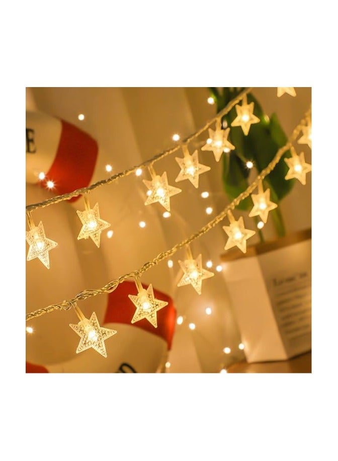 عام أضواء سلسلة نجوم بطول 10 أقدام و20 مصباح LED، أضواء جنية تعمل بالبطارية ومقاومة للماء، إضاءة متلألئة داخلية وخارجية، أضواء عيد الميلاد لتزيين غرفة النوم والحفلات والزفاف وشجرة عيد الميلاد. - Image 1