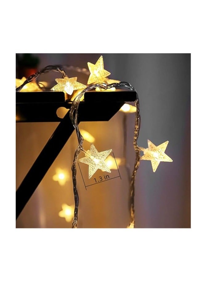 عام أضواء سلسلة نجوم بطول 10 أقدام و20 مصباح LED، أضواء جنية تعمل بالبطارية ومقاومة للماء، إضاءة متلألئة داخلية وخارجية، أضواء عيد الميلاد لتزيين غرفة النوم والحفلات والزفاف وشجرة عيد الميلاد. - Image 3
