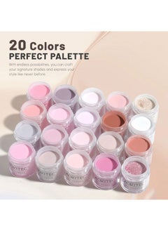 Aokitec 36Pcs Dip Powder Starter Nail Kit - 20 Colors Dip Powder Set With Dip Base & Top Coat Activator Brush Saver Liquid Set Clear Build Powder Basic Dip Nail Tools For Salon Home French Dip Nails  - Image 3