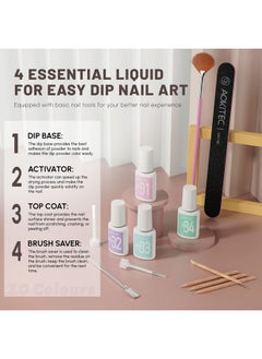 Aokitec 36Pcs Dip Powder Starter Nail Kit - 20 Colors Dip Powder Set With Dip Base & Top Coat Activator Brush Saver Liquid Set Clear Build Powder Basic Dip Nail Tools For Salon Home French Dip Nails  - Image 5