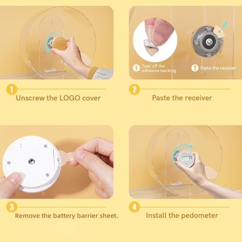 Niteangel Accurately Hamster Wheel Pedometer- Small Animal Step Counter for Super-Silent Hamster Wheel | Acrylic Wheel | Wooden Wheel (Niteangel Wheel Pedometer) - Image 3