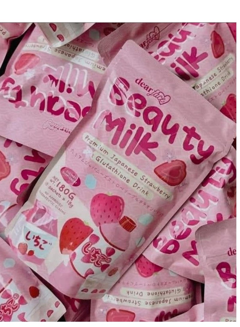 دير فيس حليب الجمال الفاخر مشروب الغلوتاثيون بالفراولة اليابانية - Image 2