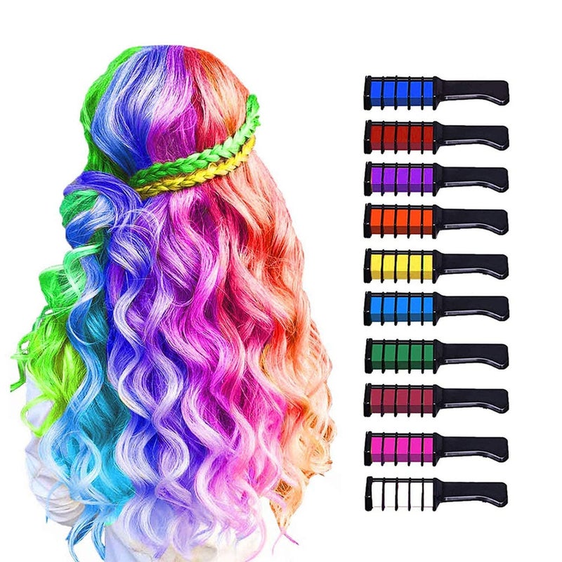 MSDADA 10 Color Hair Chalk for Girls  Hair Chalk Comb Kids Temporary Hair Color Dye  Teen Girl Gift Hair Stuff Accessories Makeup Kit Christmas Gifts Toys for Girls Age 6 7 8 9 10 11 12 13 Year Old