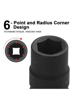 جي تيك Jetech 3/4-Inch Drive 22mm Deep Impact Socket with 6-Point Design, Heat-Treated Chrome Molybdenum Alloy Steel, Metric  - Image 3