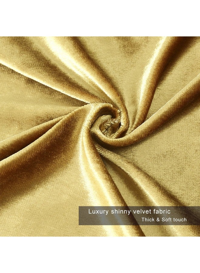 GIGIZAZA أغطية وسائد زخرفية GIGIZAZA 16x16، مجموعة من 2 أغطية وسائد مربعة ذهبية، وسائد بوهو من المخمل للكنبة - Image 5