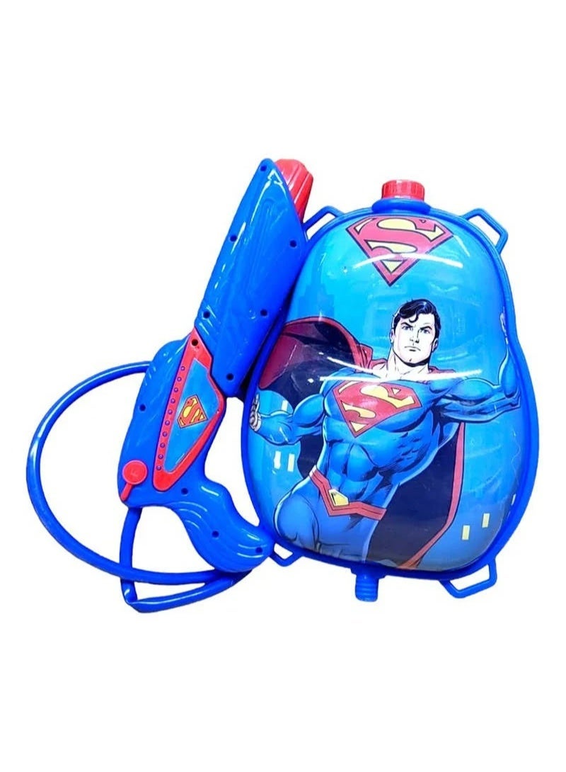 Super man Water Backpack Gun Toy with Adjustable Straps – High-Capacity Outdoor Water Shooter for Kids (Age 3+) - [8147] - Image 1