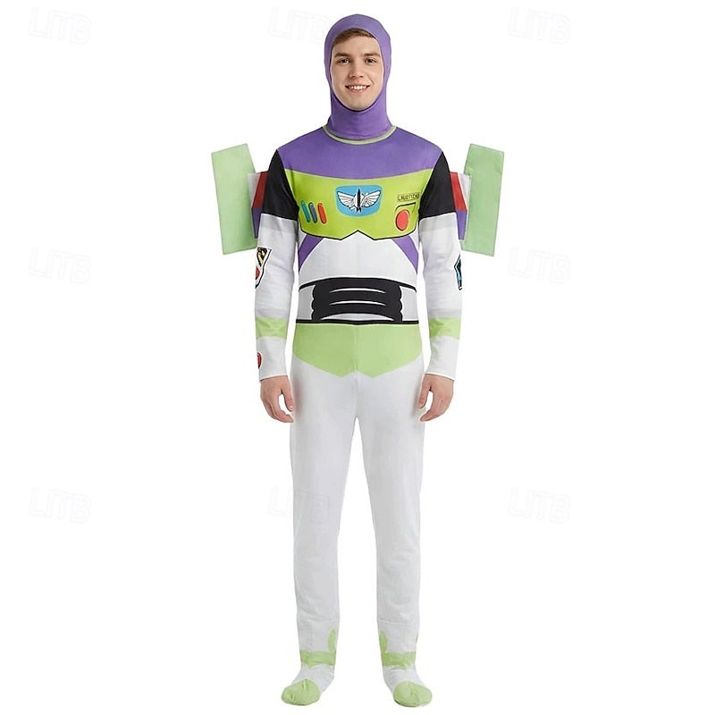 Y&D Toy Movie Green Space Ranger Outfits Jumpsuit Onesie Costume Movie Cosplay for Boys' Kid's Adults' Halloween Carnival Performance Comic Con Anime Expo - Image 2