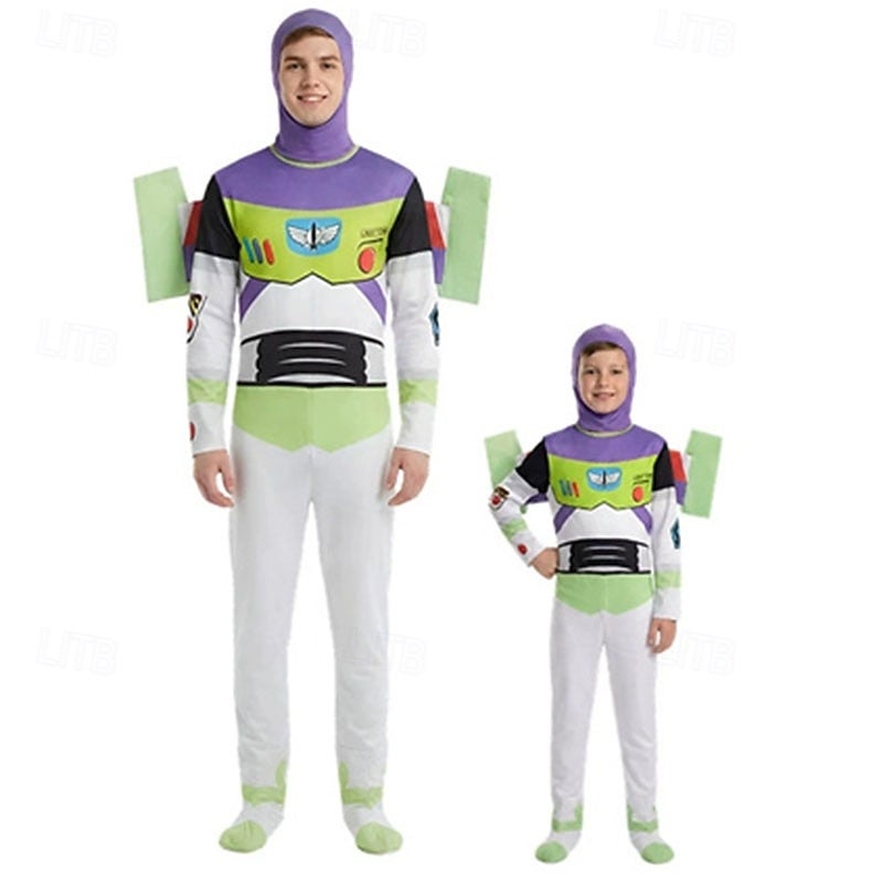 Y&D Toy Movie Green Space Ranger Outfits Jumpsuit Onesie Costume Movie Cosplay for Boys' Kid's Adults' Halloween Carnival Performance Comic Con Anime Expo - Image 1