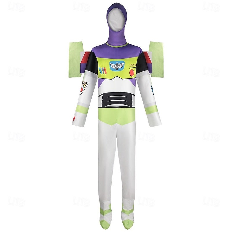 Y&D Toy Movie Green Space Ranger Outfits Jumpsuit Onesie Costume Movie Cosplay for Boys' Kid's Adults' Halloween Carnival Performance Comic Con Anime Expo - Image 4