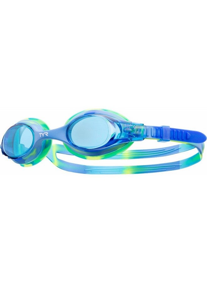 TYR Swimple Tie Dye Youth Swim Goggles, Blue;Green, Ages 310 - Image 1