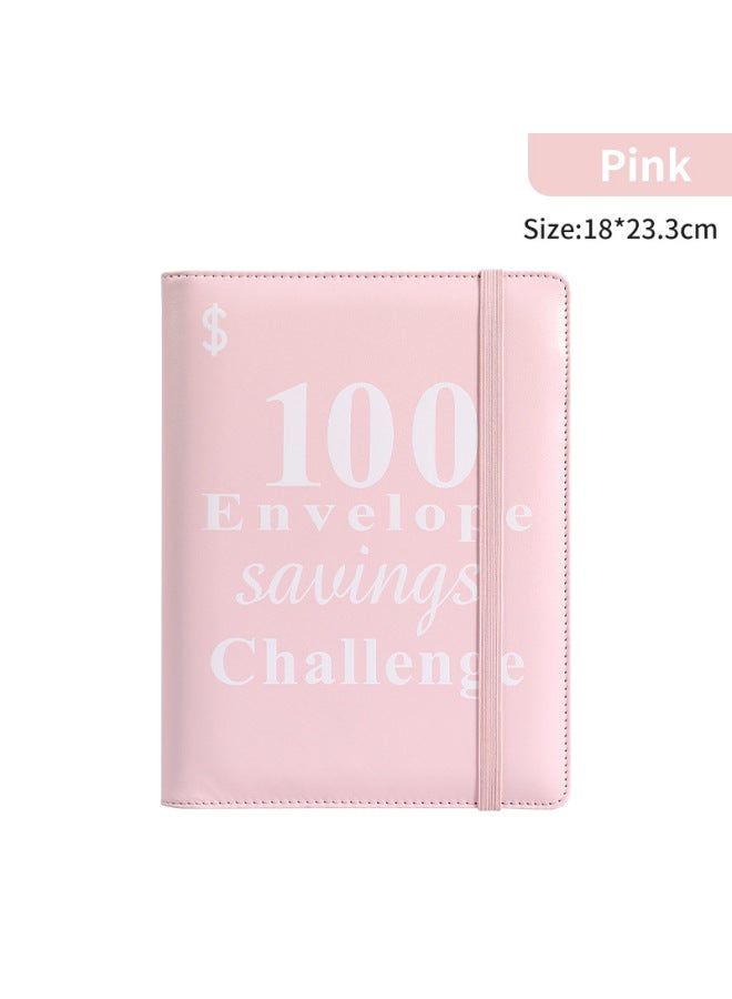 HONGYANG Envelopechallenge Loose-leaf Notebook 100 Days Money Saving Book Challenge Cash Saving Book - Image 1