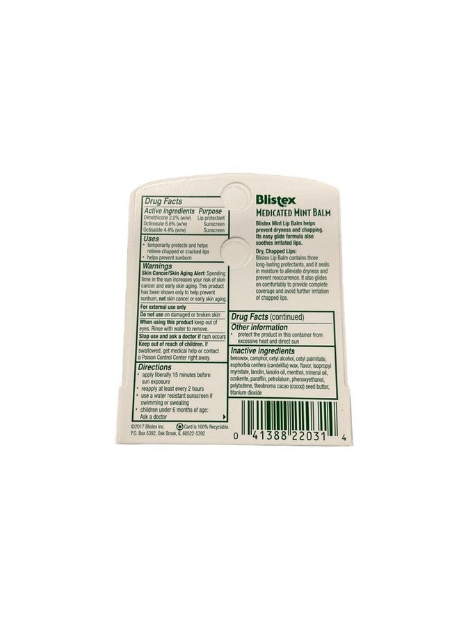 بليستكس بلسم النعناع الطبي بعامل حماية من الشمس 15، 0.15 أونصة (عبوة من 10 قطع) - Image 2