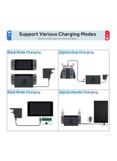 KASTWAVE High-Speed Charger for Nintendo Switch - for Dock/OLED/Lite/Pro Controller - Fast Wall Charger with Type C Cable - Supports TV Mode - 15V 2.6A Output - Efficient Gaming Power Supply (1.5 M)  - Image 3
