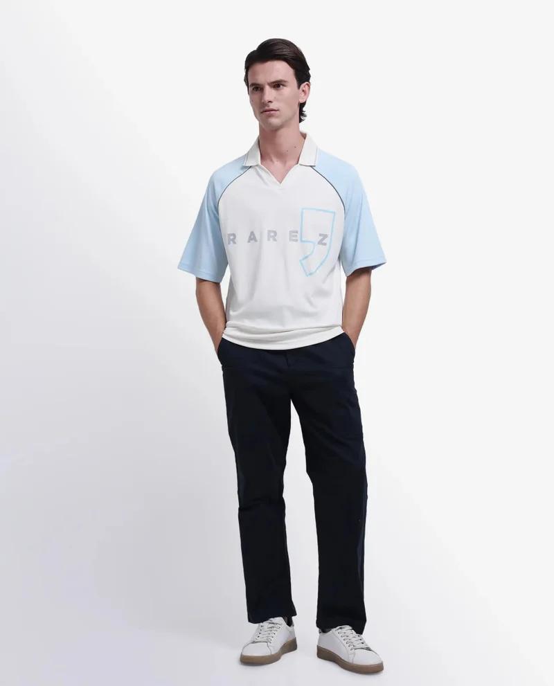 Rare Rabbit Men's Graphic Print Oversized Polo