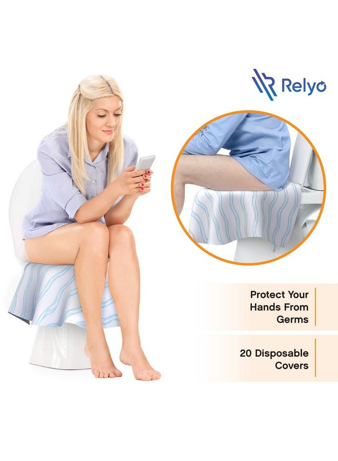 Relyo Toilet Seat Covers Disposable - 20 Pack - Waterproof, Ideal for Kids and Adults - Extra Large, Individually Wrapped for Travel, Toddlers Potty Training in Public Restrooms (Waves, 20) - Image 3