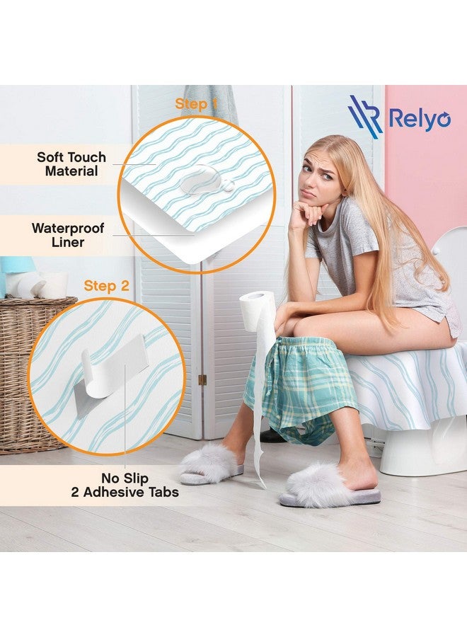 Relyo Toilet Seat Covers Disposable - 20 Pack - Waterproof, Ideal for Kids and Adults - Extra Large, Individually Wrapped for Travel, Toddlers Potty Training in Public Restrooms (Waves, 20) - Image 4