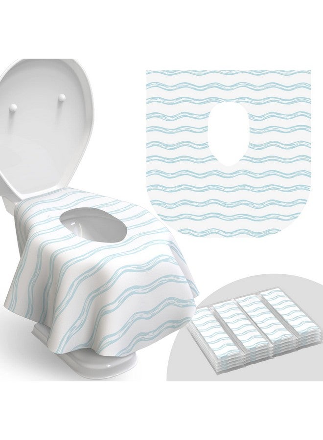 Relyo Toilet Seat Covers Disposable - 20 Pack - Waterproof, Ideal for Kids and Adults - Extra Large, Individually Wrapped for Travel, Toddlers Potty Training in Public Restrooms (Waves, 20) - Image 1