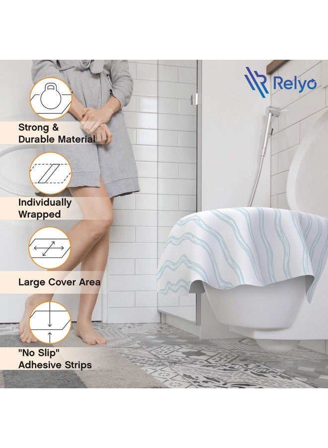 Relyo Toilet Seat Covers Disposable - 20 Pack - Waterproof, Ideal for Kids and Adults - Extra Large, Individually Wrapped for Travel, Toddlers Potty Training in Public Restrooms (Waves, 20) - Image 5