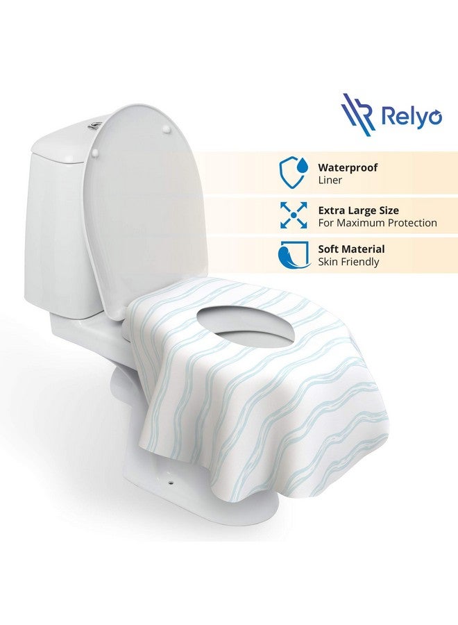 Relyo Toilet Seat Covers Disposable - 20 Pack - Waterproof, Ideal for Kids and Adults - Extra Large, Individually Wrapped for Travel, Toddlers Potty Training in Public Restrooms (Waves, 20) - Image 2