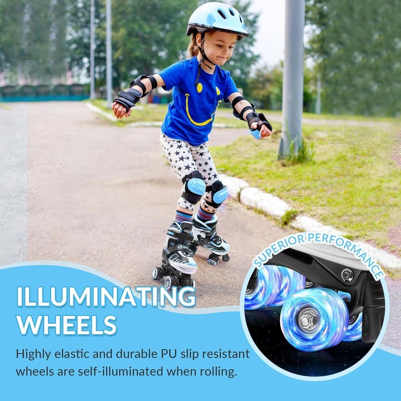 ECOO Adjustable Roller Skates for Kids with Light Up Wheels - Ages 4-12 - Image 4