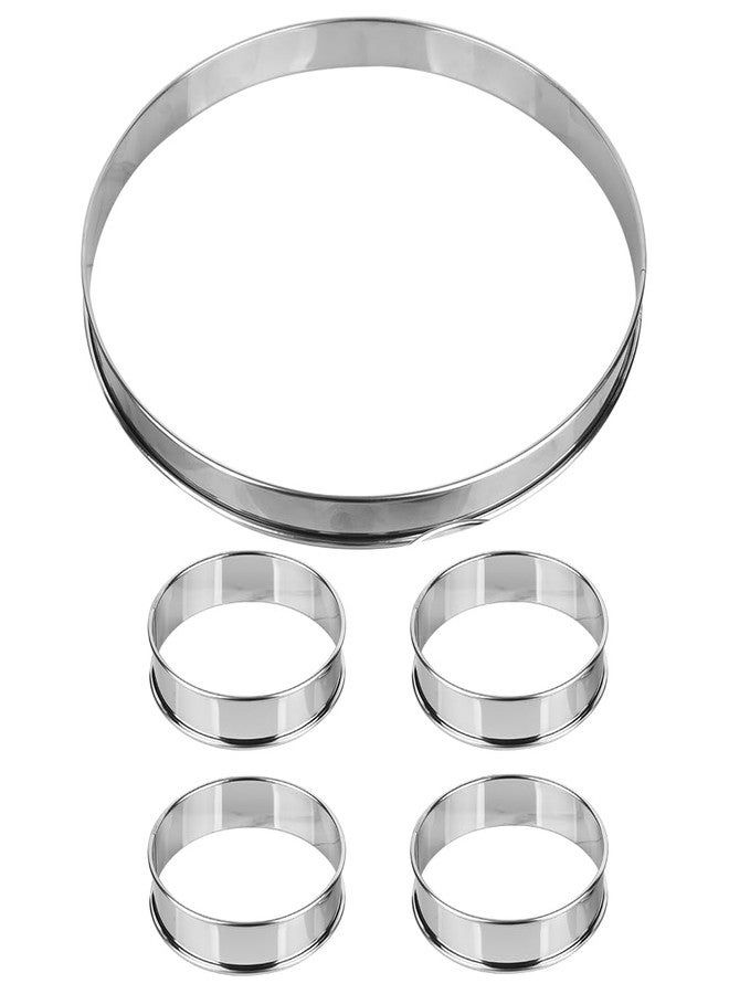 Guowall 5 Pcs English Muffin Rings set, Nonstick Metal Crumpet Rings Round Mold, Stainless Steel Double Rolled Tart Ring for Homemade Food Baking Tool - Image 2