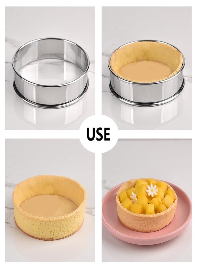 Guowall 5 Pcs English Muffin Rings set, Nonstick Metal Crumpet Rings Round Mold, Stainless Steel Double Rolled Tart Ring for Homemade Food Baking Tool - Image 4