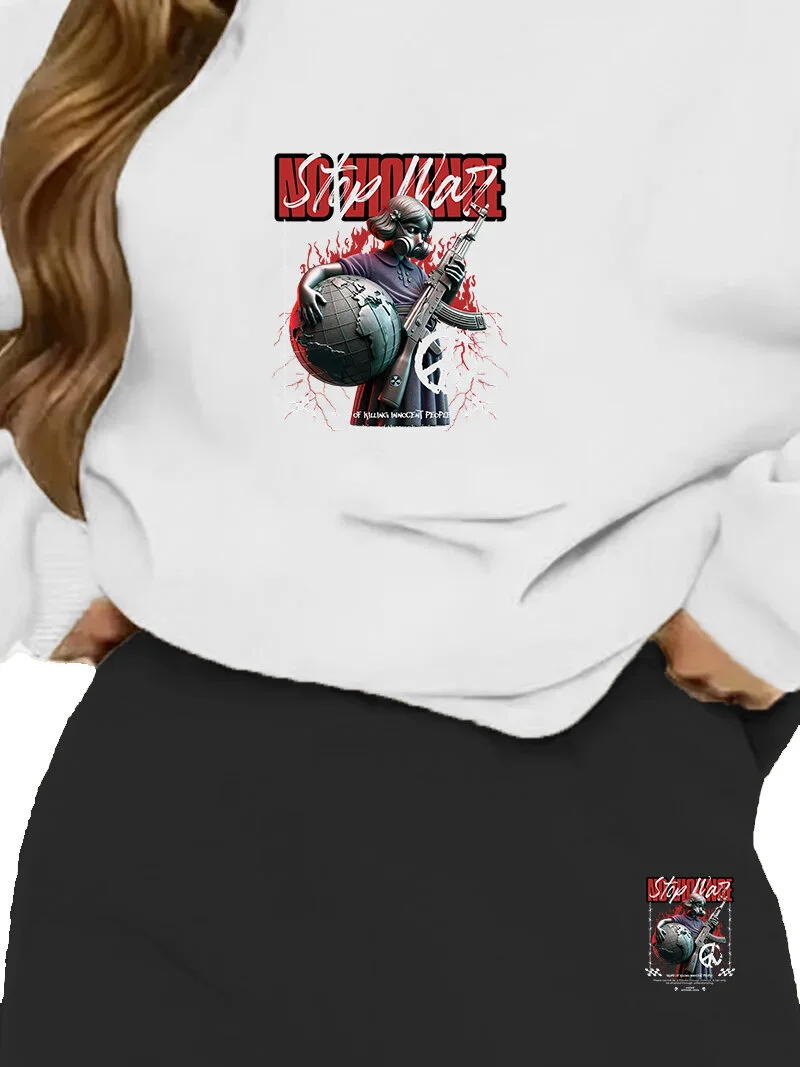 DogFish Tracksuit Oversize Streetgangsta Printed Tracksuit,lover,couple Combination White