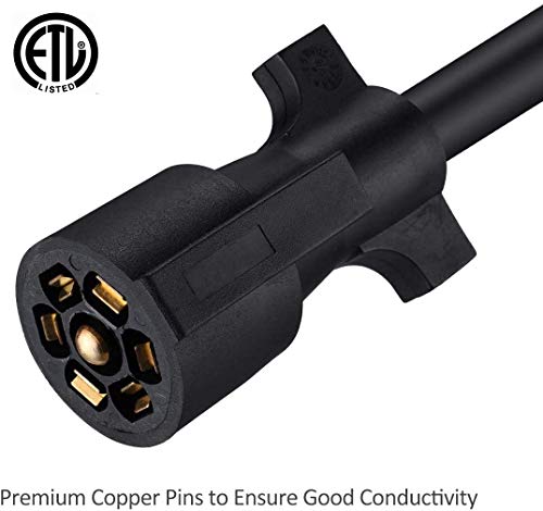 Miady Heavy Duty 7 Way Plug Inline Trailers Cord with 7 Gang Junction Box - 8 Feet, Trailer Plugs with Weatherproof Junction Box - Image 2