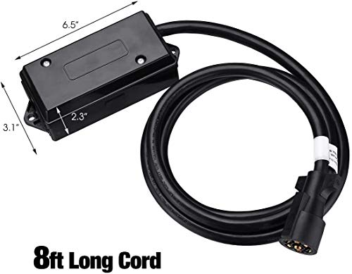 Miady Heavy Duty 7 Way Plug Inline Trailers Cord with 7 Gang Junction Box - 8 Feet, Trailer Plugs with Weatherproof Junction Box - Image 5