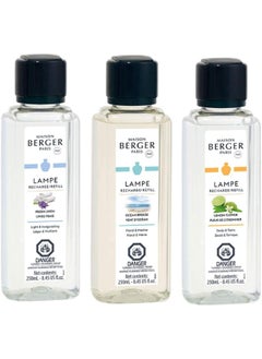 Maison Berger Lampe Berger Fragrance Trio Refill for Home Fragrance Oil Diffuser - 3 x 8.45 Fluid Ounces - 3x250 milliliters (Trio Fresh)  - Image 1