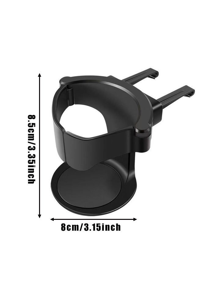 حامل أكواب من قطعتين للسيارة، موسع حامل الأكواب لفتحات تهوية السيارة، مناسب للسيارات والشاحنات ذات فتحات التهوية الأفقية - Image 2