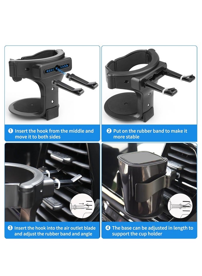 حامل أكواب من قطعتين للسيارة، موسع حامل الأكواب لفتحات تهوية السيارة، مناسب للسيارات والشاحنات ذات فتحات التهوية الأفقية - Image 3