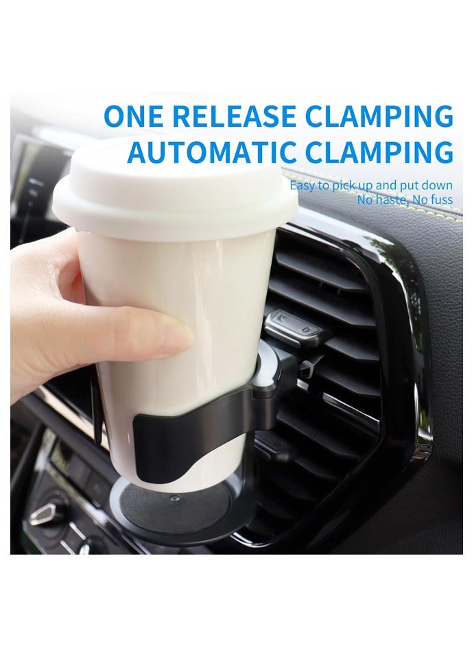 حامل أكواب من قطعتين للسيارة، موسع حامل الأكواب لفتحات تهوية السيارة، مناسب للسيارات والشاحنات ذات فتحات التهوية الأفقية - Image 4