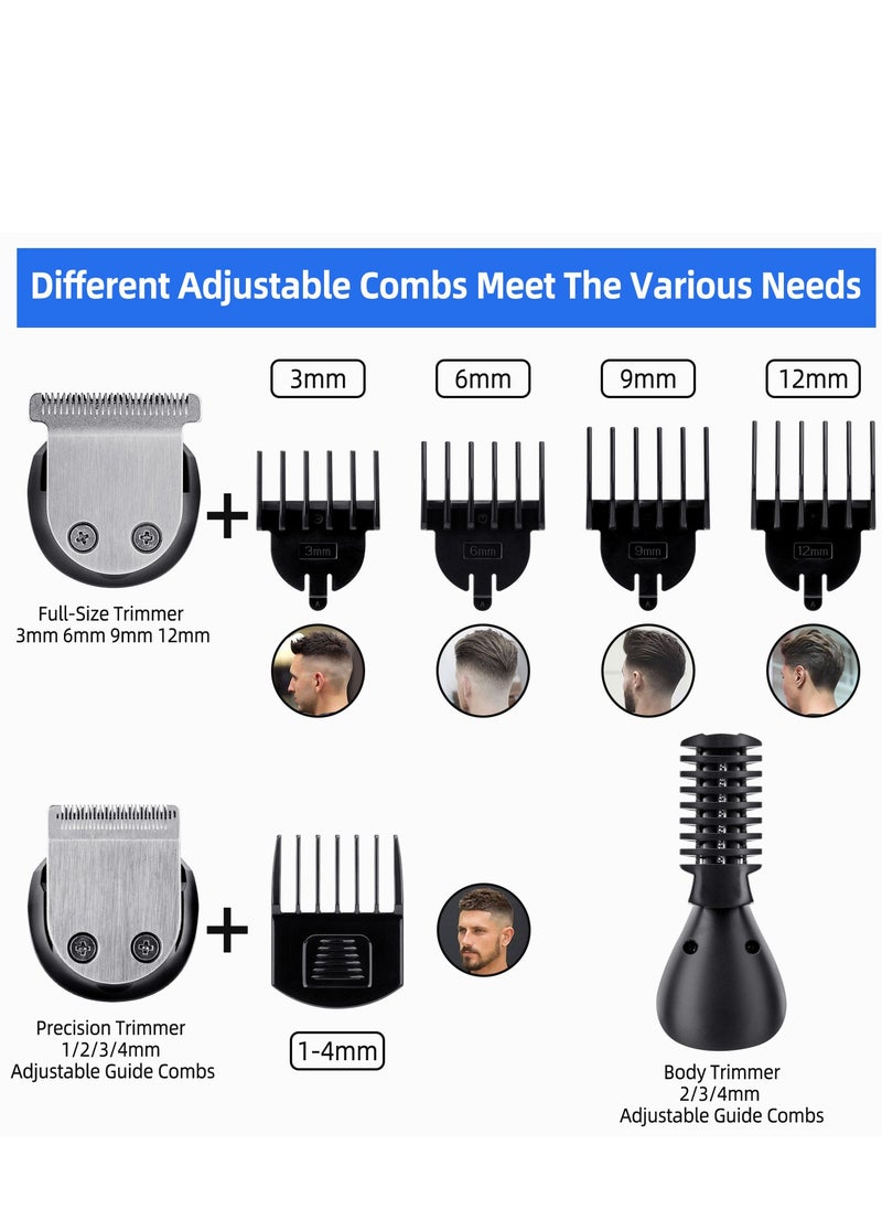AMINAC Hair Clipper Cordless Professional 11 in 1 Hair Trimmers Multifunctional Mens Grooming Kit for Beard Face Nose and Ear Hair Waterproof USB Rechargeable  - Image 2