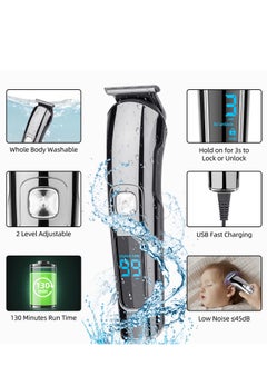 AMINAC Hair Clipper Cordless Professional 11 in 1 Hair Trimmers Multifunctional Mens Grooming Kit for Beard Face Nose and Ear Hair Waterproof USB Rechargeable  - Image 5