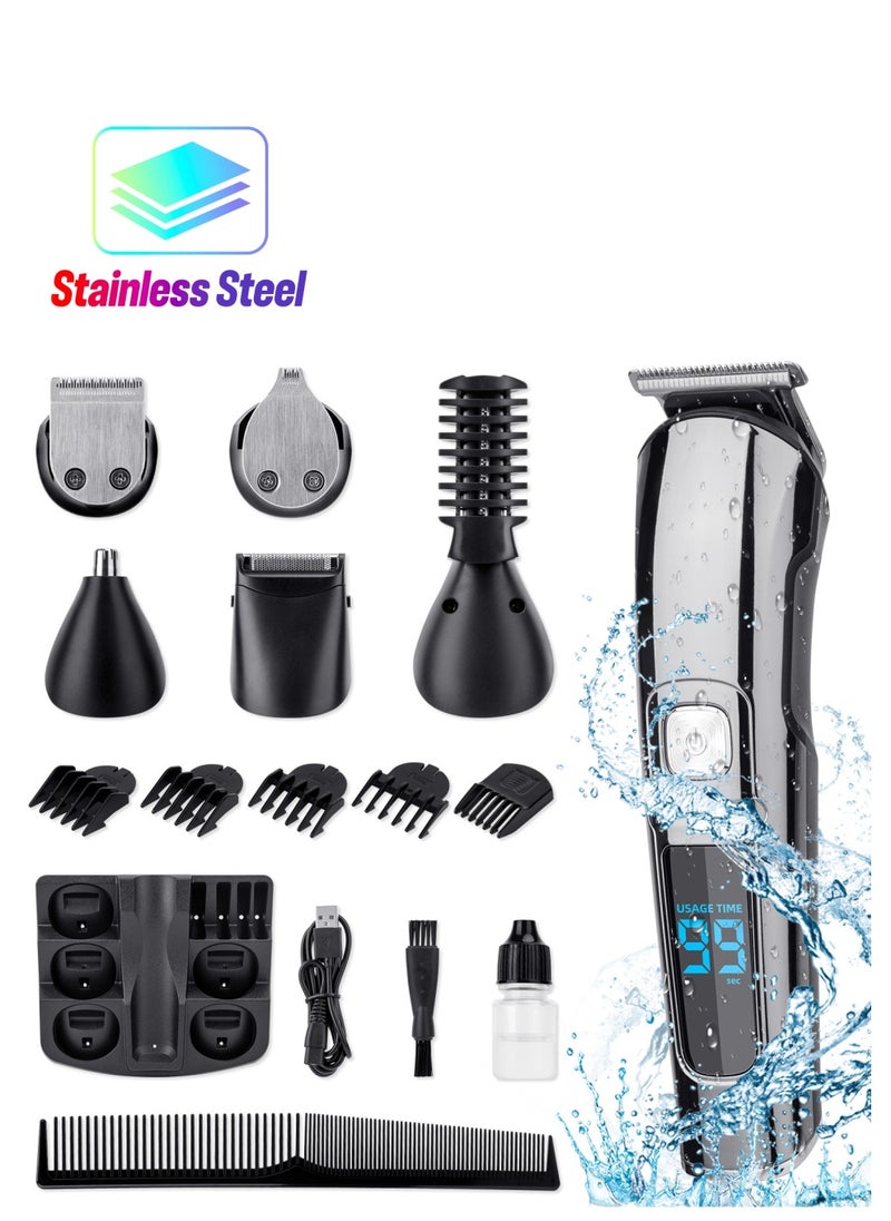 AMINAC Hair Clipper Cordless Professional 11 in 1 Hair Trimmers Multifunctional Mens Grooming Kit for Beard Face Nose and Ear Hair Waterproof USB Rechargeable  - Image 1
