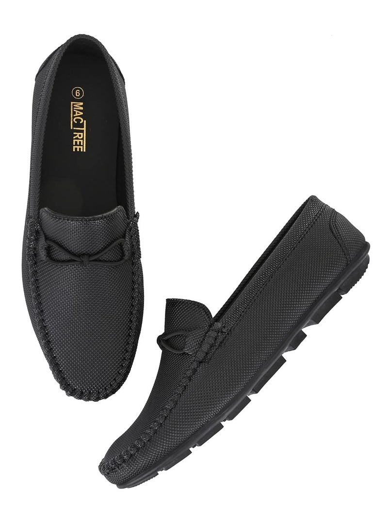 MACTREE Black Synthetic Leather Loafers for Men - 6 UK - Image 4