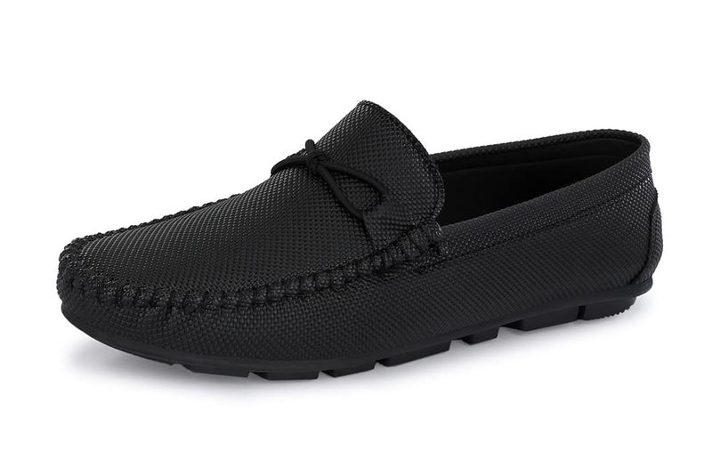 MACTREE Black Synthetic Leather Loafers for Men - 6 UK - Image 1