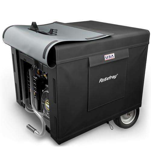 Rosefray Generator Cover-26”Lx20”Wx20”H,600D Heavy Duty Waterproof, Small Outside Equipment Cover for Champion,Predator,WEN,BILT HARD,Ryobi,Generac,Westinghouse Portable Generator 3000-6000W-Black/XL - Image 1