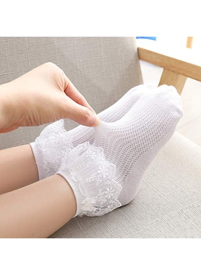 جوارب قطنية للبنات الصغيرات مزينة بالدانتيل على شكل أميرة للفستان (1-9 سنوات) - Image 2