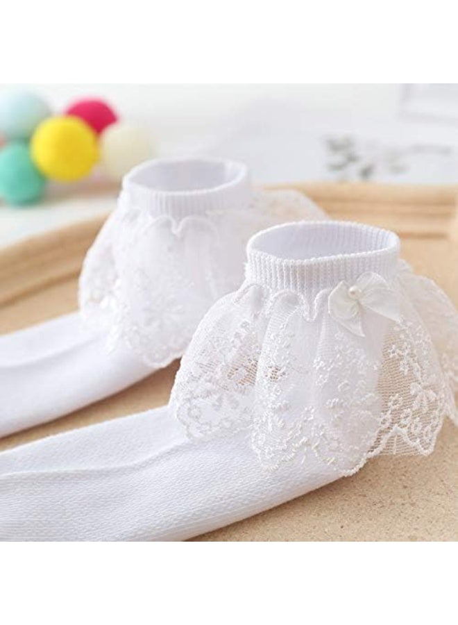 جوارب قطنية للبنات الصغيرات مزينة بالدانتيل على شكل أميرة للفستان (1-9 سنوات) - Image 5
