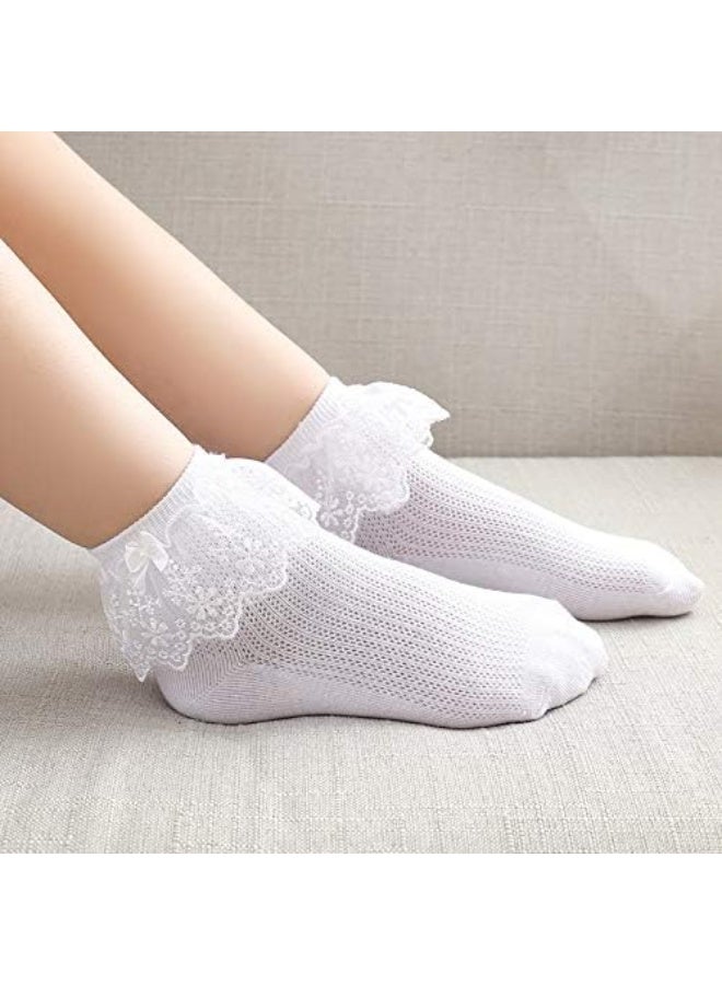 جوارب قطنية للبنات الصغيرات مزينة بالدانتيل على شكل أميرة للفستان (1-9 سنوات) - Image 4