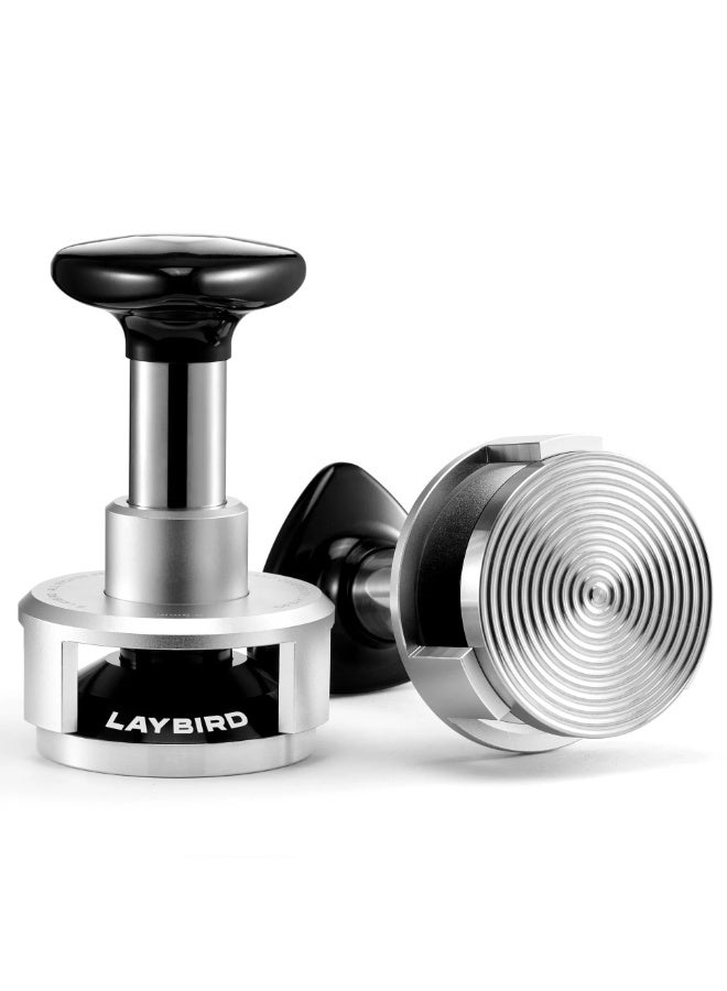 تامبر قهوة اسبريسو Laybird TriPress مقاس 58.5 مم، بضغط ثابت 25 رطل، أداة كبس ذاتية التسوية من الستانلس ستیل - Image 1