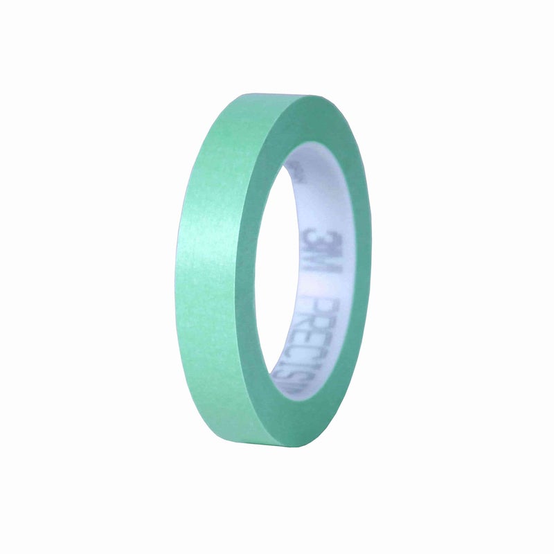 3M Precision Masking Tape 06529 34 in x 60 yds 1 Roll Green Acrylic Adhesive Adheres to Metal Glass and Painted Surfaces