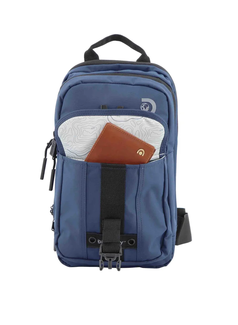 Discovery Discovery SHIELD RPET Polyester Sling Cross Bag Blue, Durable Lightweight Tablet Protective Outdoor Business College Casual Cross Body Bag With Multi Compartment, RFID Pocket