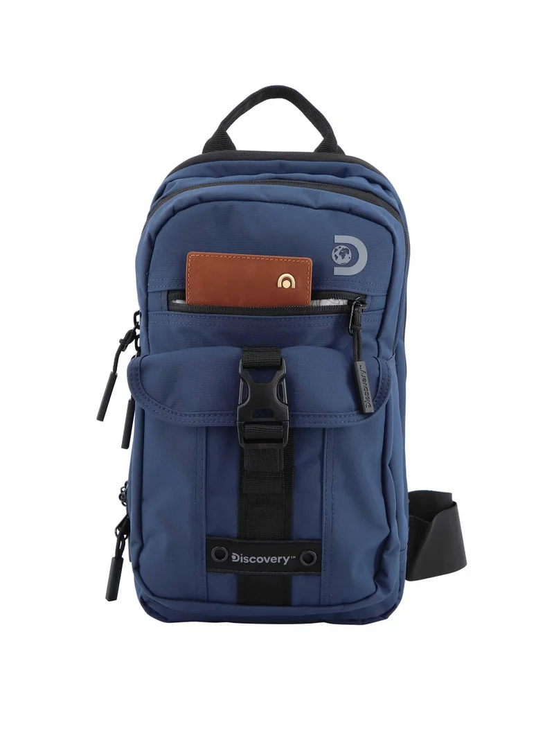 Discovery Discovery SHIELD RPET Polyester Sling Cross Bag Blue, Durable Lightweight Tablet Protective Outdoor Business College Casual Cross Body Bag With Multi Compartment, RFID Pocket