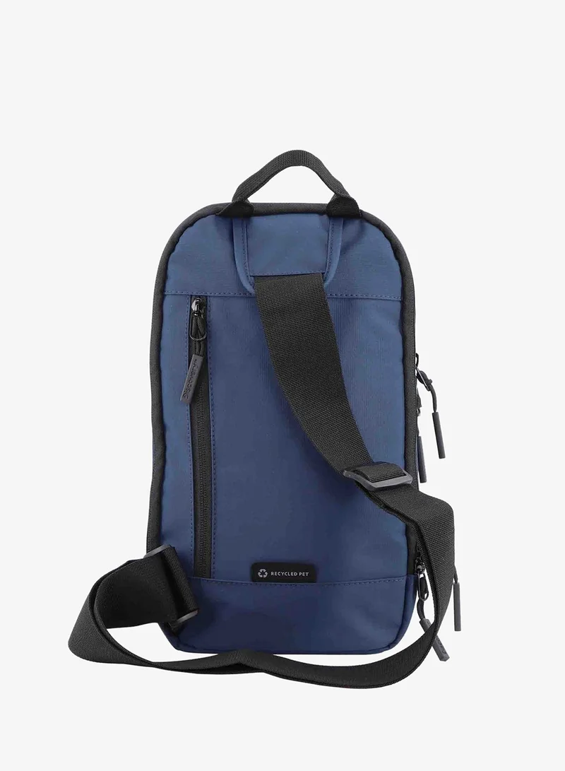 Discovery Navy Discovery SHIELD RPET Polyester Sling Cross Bag Blue, Durable Lightweight Tablet Protective Outdoor Business College Casual Cross Body Bag With Multi Compartment, RFID Pocket  | Best Price UAE