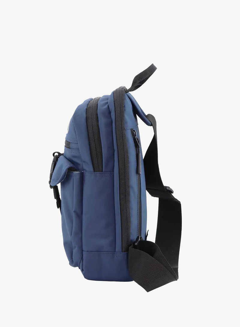 Discovery Navy Discovery SHIELD RPET Polyester Sling Cross Bag Blue, Durable Lightweight Tablet Protective Outdoor Business College Casual Cross Body Bag With Multi Compartment, RFID Pocket  | Best Price UAE